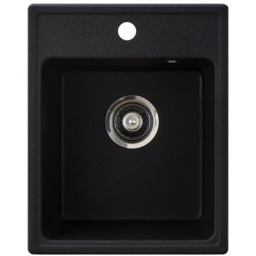 Chiuveta Bucatarie xQuadro 40 Granit 400 x 500MM Sifon 90MM Negru