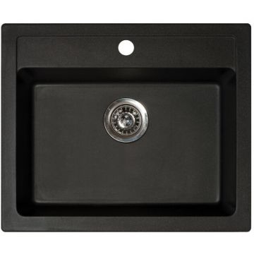 Chiuveta Bucatarie xQuadro 60 Granit 600 x 500MM Sifon 90MM Negru