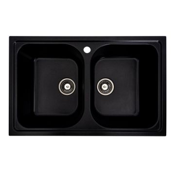 Chiuveta de bucatarie Elefant Premium Equatoria, Negru metalic , 785x490 mm