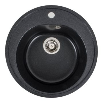 Chiuveta de bucatarie Elefant Premium Luna, Negru, 510 mm