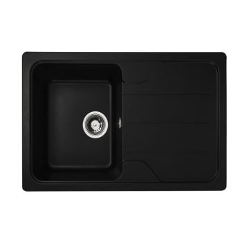Chiuveta din compozit de granit pentru bucatarie ELEFANT PREMIUM 7850 VERONA Negru 775 x 495 mm