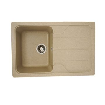 Chiuveta din compozit de granit pentru bucatarie ELEFANT PREMIUM 7850 VERONA Safari bej 775 x 495 mm