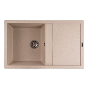 Chiuveta din compozit de granit pentru bucatarie SAFARI BEJ ELEFANT PREMIUM 7850 SELENA