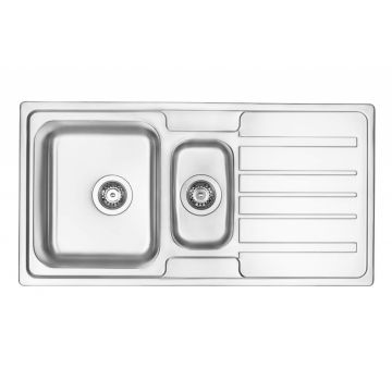 Chiuvetă din inox, 1,5-cuve cu picurător, Virgo, ZPV_0513