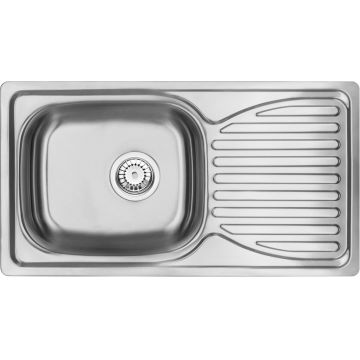 Chiuvetă din inox, 1-cuvă cu picurător, Doppio, ZEN_0113