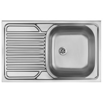 Chiuvetă din inox, 1-cuvă cu picurător, pe partea stângă - pe mască, Tango, ZM5_311L