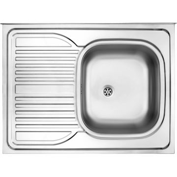 Chiuvetă din inox, 1-cuvă cu picurător, pe partea stângă - pe mască, Tango, ZM6_311L