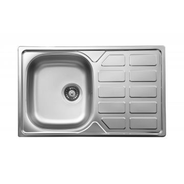 Chiuvetă din inox, 1-cuvă cu picurător, Soul, ZEO_0113