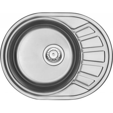 Chiuvetă din inox, 1-cuvă cu picurător, Stock, ZST_011C