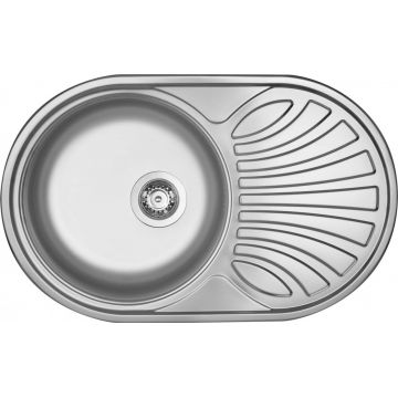 Chiuvetă din inox, 1-cuvă cu picurător, Twist, ZEU_011B