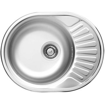 Chiuvetă din inox, 1-cuvă cu picurător, Twist, ZEU_311C