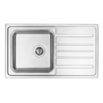 Chiuvetă din inox, 1-cuvă cu picurător, Virgo, ZPV_0113