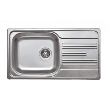 Chiuvetă din inox, 1-cuvă cu picurător, Xylo, ZEX_0113