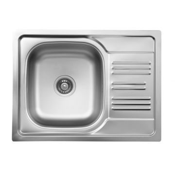 Chiuvetă din inox, 1-cuvă cu picurător, Xylo, ZEX_011A