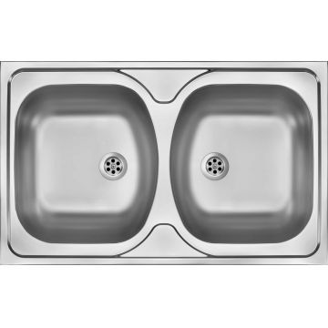 Chiuvetă din inox, 2-cuve - pe mască, Tango, ZM5_0200