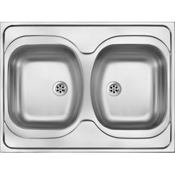 Chiuvetă din inox, 2-cuve - pe mască, Tango, ZM6_0200