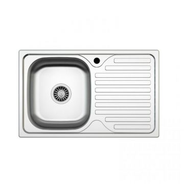 Chiuveta din Inox, Blat cu Picurator Stanga, Dimensiune 43.5 x 76 cm, Zilan