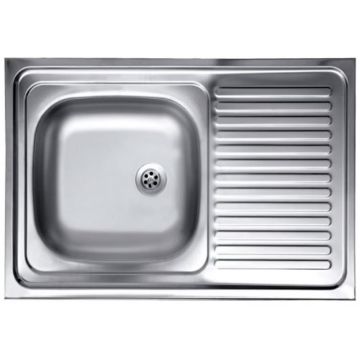 Chiuveta din Inox, Blat cu Picurator Stanga, Dimensiune 43.5 x 76 cm, Zilan