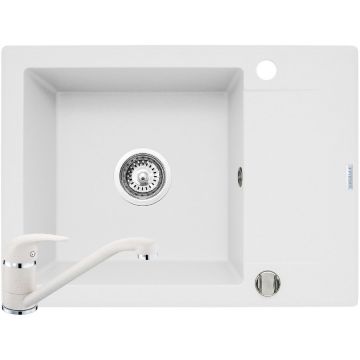 Pachet chiuveta granit KORFU 62x46 1B1D + Baterie ASALIA Snow Pachet chiuveta granit KORFU 62x46 1B1D + Baterie ASALIA Snow