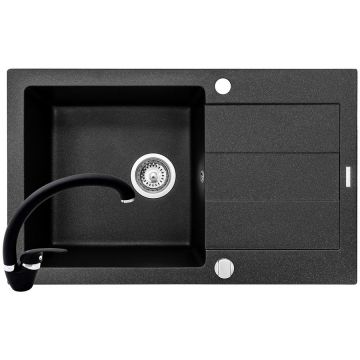 Pachet chiuveta granit Sparta Plus + Baterie OSSIA Negru Pachet chiuveta granit Sparta Plus + Baterie OSSIA Negru