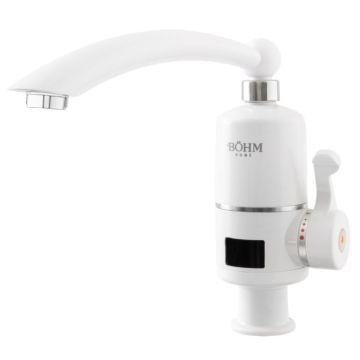 Robinet electric vertical BOHM, 3000W, Afisaj digital, Pipa rotativa tip L, Temperatura maxima 60  C, Alb Robinet electric vertical BOHM, 3000W, Afisaj digital, Pipa rotativa tip L, Temperatura maxima 60  C, Alb