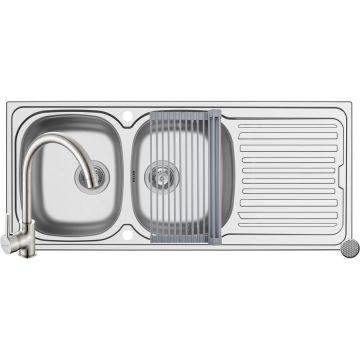 Set Chiuveta Aurora 116 LN Baterie Bello Crom si Roll Up Inox Set Chiuveta Aurora 116 LN Baterie Bello Crom si Roll Up Inox