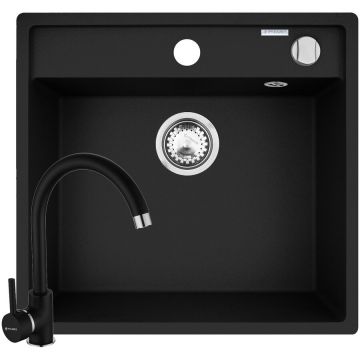 Set Chiuveta Granit Camea 53x50 si Baterie Eco Bello Carbon Set Chiuveta Granit Camea 53x50 si Baterie Eco Bello Carbon