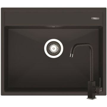 Set Chiuveta Granit ITHAKA 1B 61x51 si Baterie ADELITA Volcano Set Chiuveta Granit ITHAKA 1B 61x51 si Baterie ADELITA Volcano