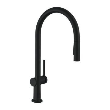 Baterie bucatarie cu dus extractibil Hansgrohe Talis M54 210 negru cu 2 tipuri de jet