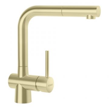 Baterie bucatarie Schock Laios cu dus extractibil - Culoare White Gold Schock