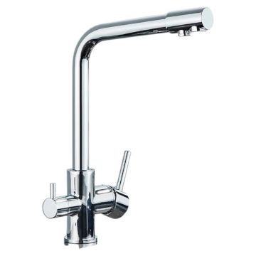 Baterie Chiuveta Bucatarie BisDesign , Functie Apa Filtrata, 2 Functii de Curgere, Finisaj Crom Lucios, Dimensiune 31 cm