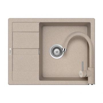 Chiuveta Bucatarie De Granit - Schock RONDA D-100L + baterie PLUTOS - Culoare Sabbia schock
