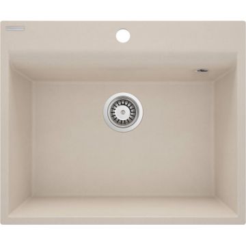 Chiuveta bucatarie din granit, dreptunghiulara, 60x50x21.6 cm, bej, Deante Corio