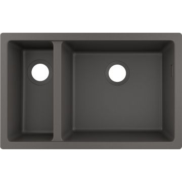Chiuveta compozit Hansgrohe S51 SilicaTec gri piatra 71x45 cm 2 cuve