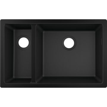 Chiuveta compozit Hansgrohe S51 SilicaTec negru grafit 71x45 cm 2 cuve