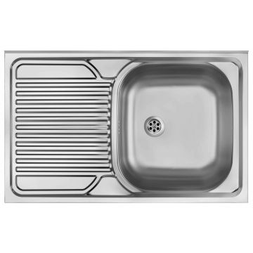 Chiuveta Deante Tango inox satinat cu cuva orientata pe dreapta 80x50 cm
