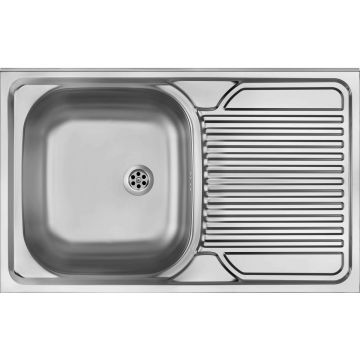 Chiuveta Deante Tango inox satinat cu cuva orientata pe stanga 80x50 cm