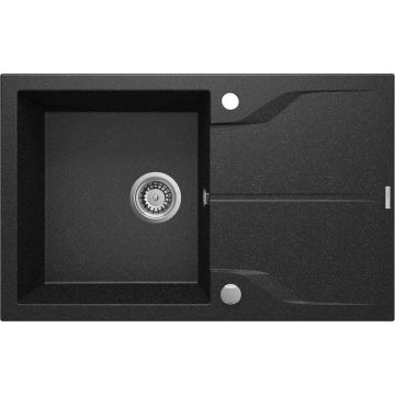 Chiuveta granit Deante Andante 1 cuva cu picurator 49x78 cm grafit