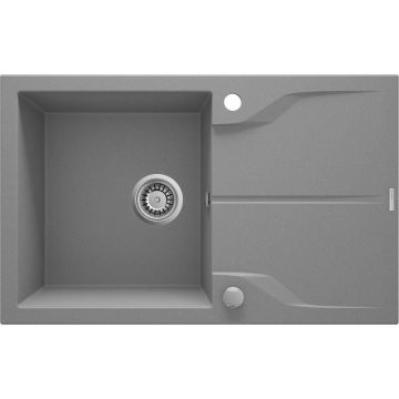Chiuveta granit Deante Andante 1 cuva cu picurator 49x78 cm gri