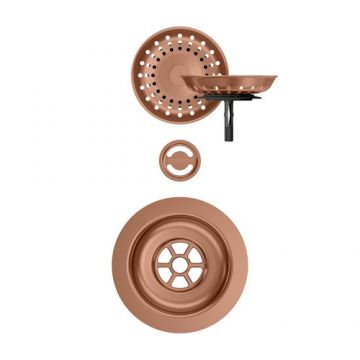 Parti vizibile Schock pentru chiuveta cu kit de scurgere manual, cupru