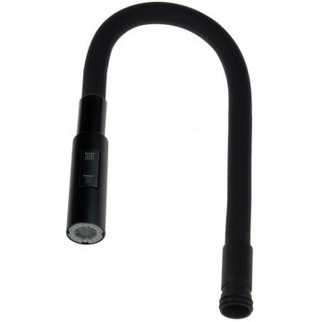 Pipa flexibila pentru baterie bucatarie, cu 2 functii, negru, Deante Luno