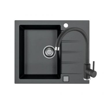 Set chiuveta Alveus Cadit 10 cu baterie Jana, negru - Dimensiune 32.5 x 42.5 x 19.8 cm