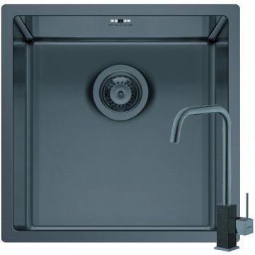 Set Chiuveta Bucatarie + Baterie Adelita Colora 40x40 1B Gun Metal