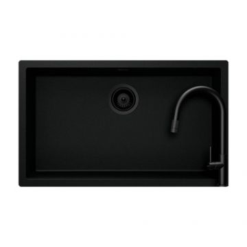 Set chiuveta bucatarie Schock Kaia N-100XL + parti vizibile + baterie bucatarie Schock Talia Extensibil - Culoare Nero