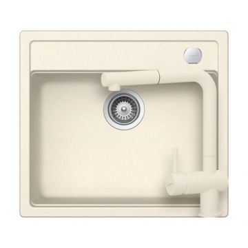 Set chiuveta bucatarie Schock Mono N-100 + baterie Schock Epos cu cap extractibil - Culoare magnoliaa