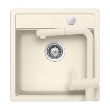 Set chiuveta bucatarie Schock Mono N-100S + baterie Schock Epos cu cap extractibil - Culoare magnoliaa