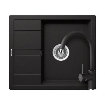 Set chiuveta bucatarie Schock Ronda D-100 + baterie PLUTOS - Culoare Nero