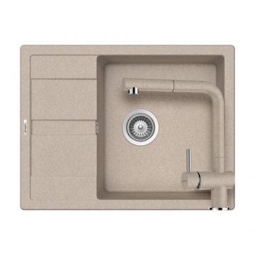 Set chiuveta bucatarie Schock Ronda D-100L + baterie EPOS Extensibila - Culoare Sabbia schock