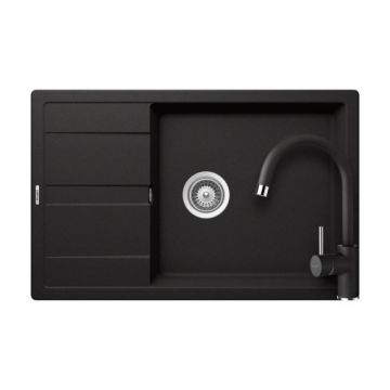 Set chiuveta bucatarie Schock Ronda D-100XL + baterie EPOS Extensibila - Culoare Nero