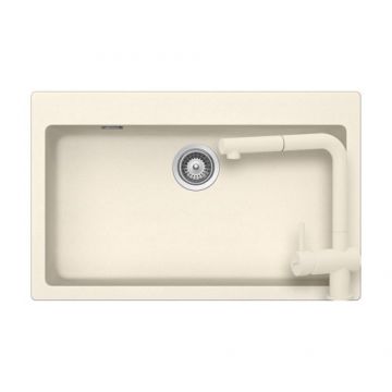 Set chiuveta bucatarie Schock Signus N-100XL + baterie Schock Epos cu cap extractibil - Culoare magnoliaa